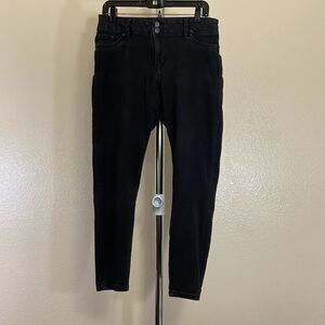 D.Jeans Jeans Womens 10 Mid-Rise Skinny Stretch 5-Pocket Dark Wash Black Denim